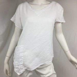 Oh My Gauze! Sz 1 short sleeve asymmetrical top